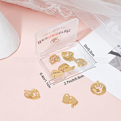 10Pcs 5 Style Mother's Day 304 Stainless Steel Pendants&nbsp;STAS-BBC0001-26