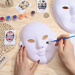 12 Styles DIY Blank Unpainted Peking Opera Mask&nbsp;DIY-BC0014-78