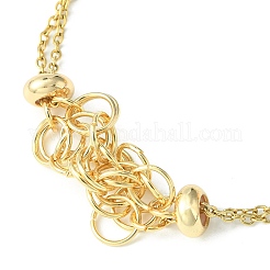 Ion Plating(IP) 304 Stainless Steel Macrame Pouch Empty Stone Holder for Link Braclets Making&nbsp;BJEW-JB09559