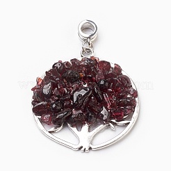 Natural Mixed Gemstone European Dangle Charms&nbsp;PALLOY-JF00353