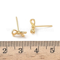 Bowknot Brass Stud Earring Findings&nbsp;KK-Z136-39G