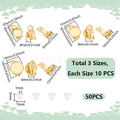 30Pcs 3 Styles Brass Clip-on Earring Findings&nbsp;KK-PH0011-09
