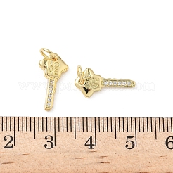 Brass Micro Pave Cubic Zirconia Pendants&nbsp;KK-L239-013G