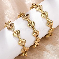 304 Stainless Steel Diamond Shape Link Chain Necklaces for Women Men&nbsp;NJEW-F363-01G