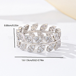Brass Micro Pave Cubic Zirconia Finger Rings for Women&nbsp;UM5323-7