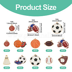 30Pcs 10 Styles Alloy Enamel Pendants&nbsp;ENAM-TA0003-48
