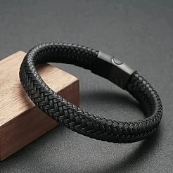 Braided Imitation Leather Cord Bangles for Men&nbsp;WGDB0D2-01