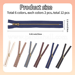 12Pcs 6 Colors Nylon Zipper Fastener&nbsp;FIND-GF0008-20B