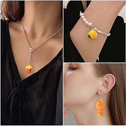 10Pcs 5 Styles Opaque Resin Pendants&nbsp;RESI-YW0005-23