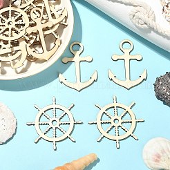 100pcs 2 Styles Nautical Theme Wood Big Pendants&nbsp;WOOD-CJ0001-72