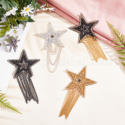 4 Pcs 4 Style Sparkling Rhinestone Iron on Patches&nbsp;DIY-GF0005-21