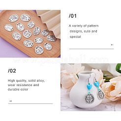 70Pcs 7 Style Tibetan Style Alloy Links Connectors&nbsp;TIBE-FW0001-02