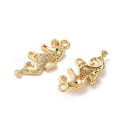 Brass Micro Pave Clear Cubic Zirconia Pendants&nbsp;KK-D504-14G