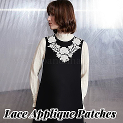 2Pcs 2 Colors Embroidered Floral Lace Collar&nbsp;DIY-GA0007-61