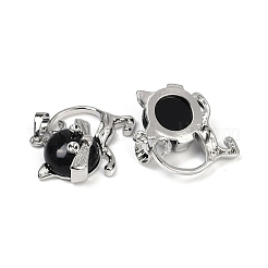 Natural Obsidian Kitten Pendants&nbsp;G-J386-C17-14