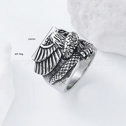 304 Stainless Steel Snake with Eagle Finger Rings for Men&nbsp;TH9949-5