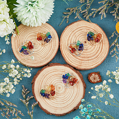 8Pcs 2 Colors Chakra Natural Gemstone Chip Pendants&nbsp;FIND-FH0005-10