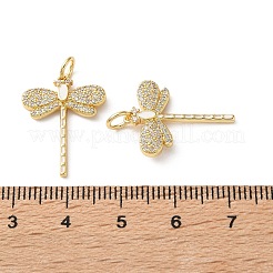 Brass Micro Pave Clear Cubic Zirconia Pendants&nbsp;CU-CBA03AF-08G-02