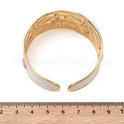 304 Stainless Steel Enamel Cuff Bangles for Women&nbsp;BJEW-F541-01G