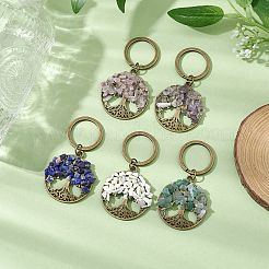 Natural Lapis Lazuli & Howlite & Rose Quartz & Amethyst & Green Aventurine Keychain&nbsp;KEYC-JKC00845