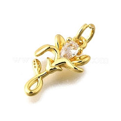 Brass Micro Pave Cubic Zirconia Pendants&nbsp;KK-Z102-04G-01
