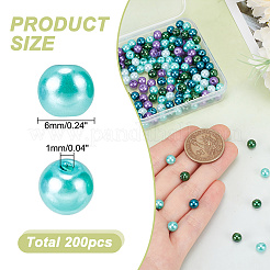 200Pcsg Ocean Mix Pearlized Glass Pearl Beads&nbsp;HY-HY0001-03A