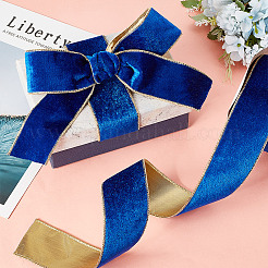 Polyester Velvet Wired Ribbon&nbsp;SRIB-WH0072-04C