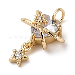 Brass Cubic Zirconium Pendants&nbsp;KK-D378-10KCG