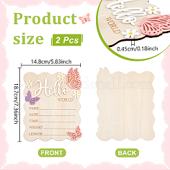 Rectangle MDF Baby Growth Commemorative Card&nbsp;AJEW-WH0752-074