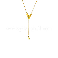 304 Stainless Steel Round Ball Round Snake Chain Slider Lariat Necklaces for Women&nbsp;WGEACE5-01