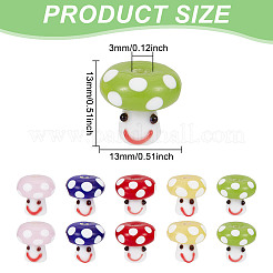 10Pcs 5 Colors Handmade Lampwork Beads&nbsp;GLAA-GO0001-03