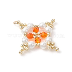 Glass Seed Beaded Star Pendants&nbsp;PALLOY-MZ01165-04