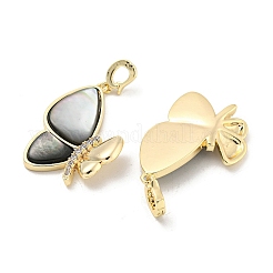 Brass Micro Pave Clear Cubic Zirconia Pendants&nbsp;KK-L211-019G-03