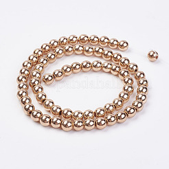 Non-magnetic Synthetic Hematite Bead Strands&nbsp;G-P262-20-6mm-KCG
