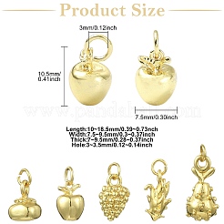 15Pcs 5 Styles Mixed Shapes Brass Pendants&nbsp;KK-CJ0004-44