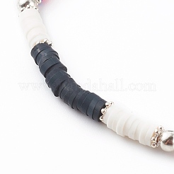 Handmade Polymer Clay Heishi Beaded Stretch Bracelets&nbsp;BJEW-JB06146-05