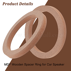MDF Wooden Spacer Ring for Car Speaker&nbsp;AJEW-WH0304-15