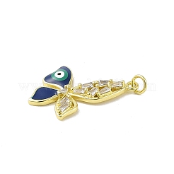 Brass Micro Pave Clear Cubic Zirconia Pendants&nbsp;KK-E111-09G