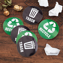 6Pcs 2 Styles PVC Garbage Recycle Trash sign stickers&nbsp;DIY-WH0043-40