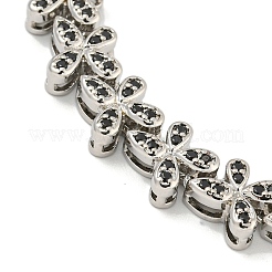 Rack Plating Brass Pave Cubic Zirconia Butterfly Link Bracelets for Women&nbsp;BJEW-B110-05P-05