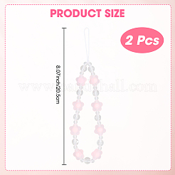 Plastic Beaded Mobile Phone Lanyard Wrist Strap&nbsp;AJEW-WH20010-63A