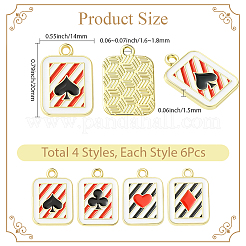 24Pcs 4 Styles Alloy Enamel Pendants&nbsp;ENAM-SC0006-93