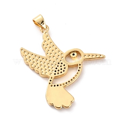 Brass Micro Pave Clear Cubic Zirconia Pendants&nbsp;ZIRC-Z018-09G