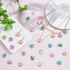 36Pcs 6 Colors Alloy Enamel Pendants&nbsp;ENAM-PH0003-35