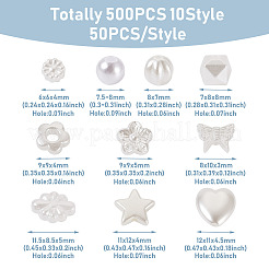 500Pcs 10 Style ABS Plastic Imitation Pearl Beads&nbsp;KY-BY0001-02