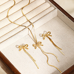 304 Stainless Steel Pendant Necklaces & Stud Earrings Sets for Women&nbsp;FS-WG7ECA2-01