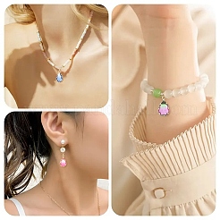 5Pcs Transparent Glass Charms&nbsp;GLAA-YW0004-57A