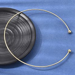 201 Stainless Steel Twist Cuff Choker Necklaces&nbsp;SA-CBA4A0D-01G