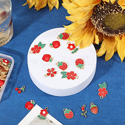 80Pcs 8 Styles Alloy Enamel Pendants&nbsp;ENAM-CA0001-90