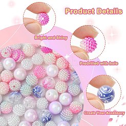 200Pcs 10 Styles Imitation Pearl & Opaque Acrylic Berry Beads&nbsp;OACR-FS0001-96B